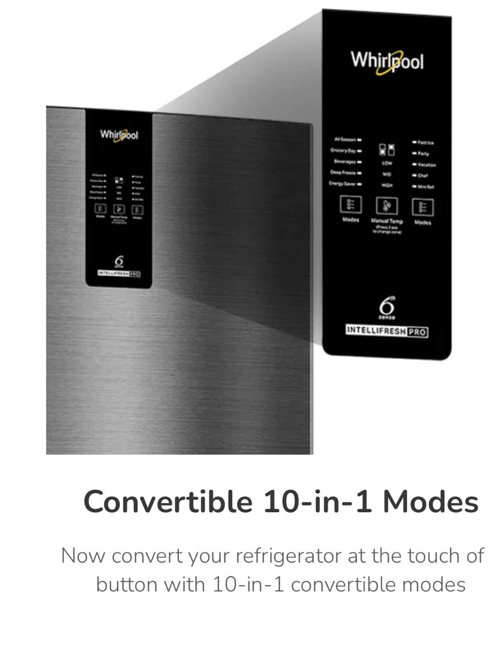 Whirlpool 21814 Intellifresh Pro 308 L 2 Star Convertible Frost-Free Double-Door Refrigerator