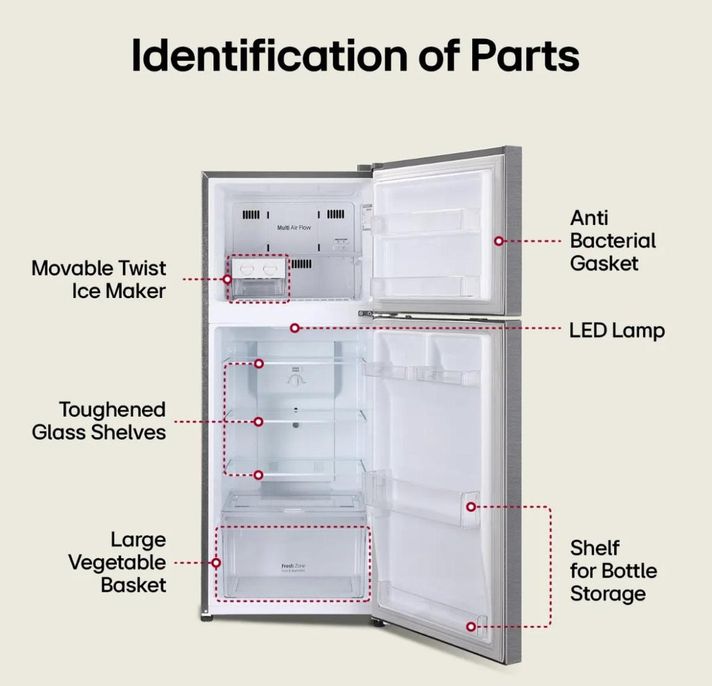 LG 242 L 2 Star Frost-Free Smart Inverter Double-Door Refrigerator (Model GL-N292BDSY)
