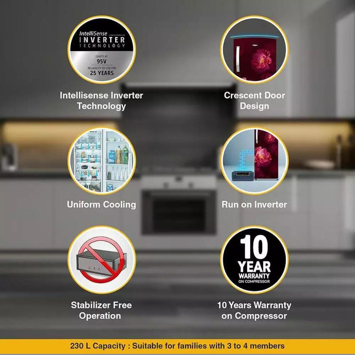 Whirlpool 236 L 3 Star Direct-Cool Single-Door Refrigerator (Model 73115)