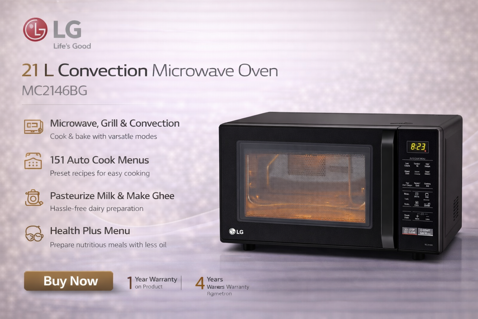 LG 21 L Convection Microwave Oven – MC2146BG