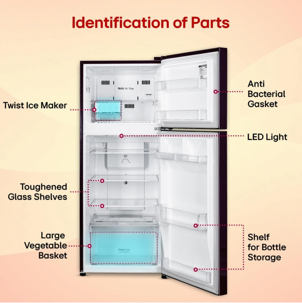 LG 242 L 2 Star Frost-Free Smart Inverter Double-Door Refrigerator (Model GL-N292DSBY)
