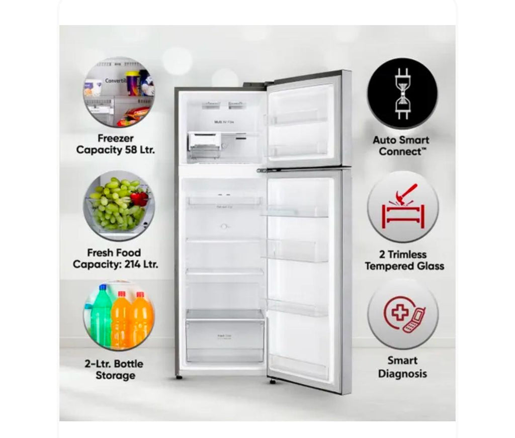 LG 272 L 2 Star Frost-Free Smart Inverter Double-Door Refrigerator (Model GL-N312SDSY)
