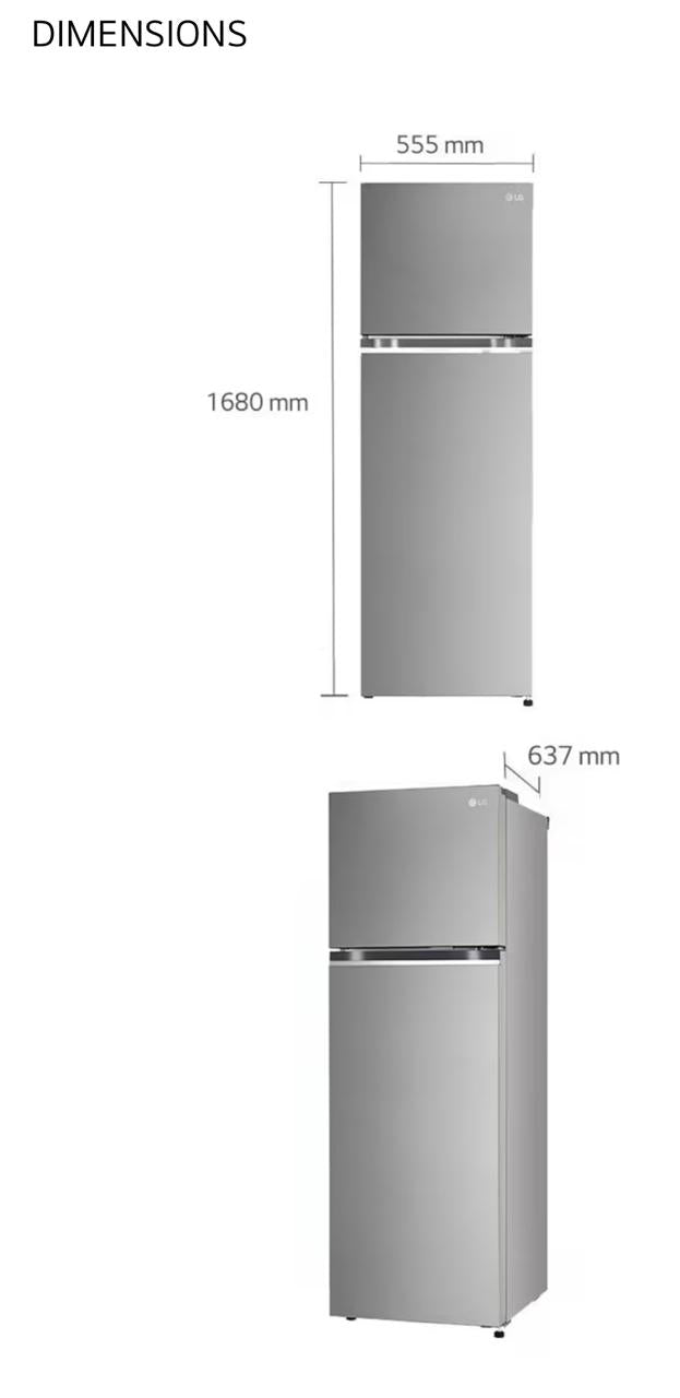 LG 272 L 2 Star Frost-Free Smart Inverter Double Door Refrigerator (Model GL-S312SDSY)