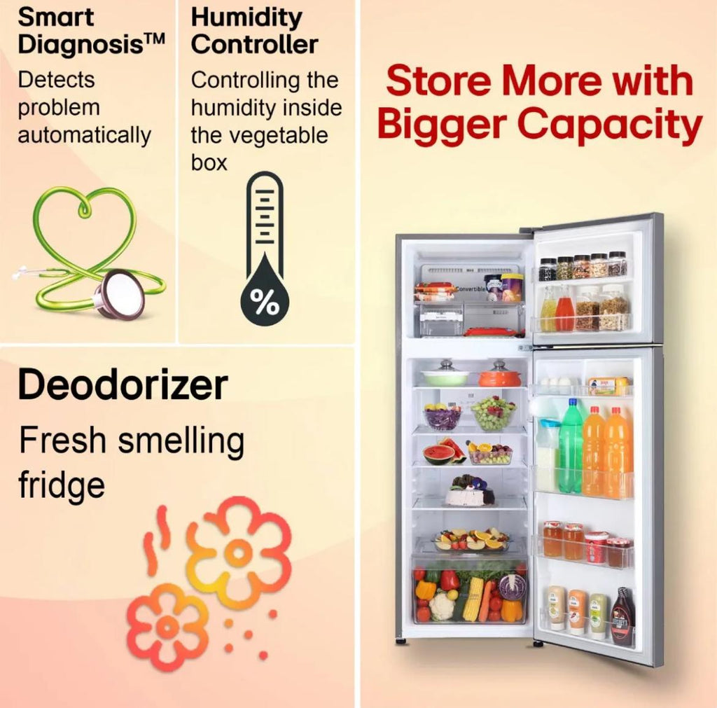 LG 288 L 2 Star Frost-Free Smart Inverter Double Door Refrigerator (Model GL-S322SPZY)