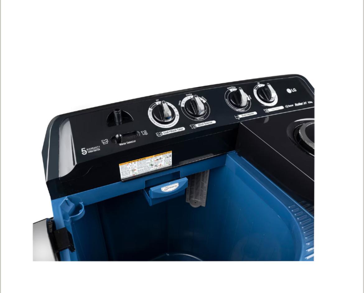 LG P8015SBAZ — an 8 kg Semi-Automatic Top Load Washing Machine from LG
